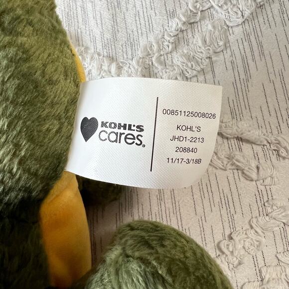 Kohl's Cares Triceratops Dinosaur Green Dino Plush 14" Tall Character Toy 2017 - Picture 5 of 5